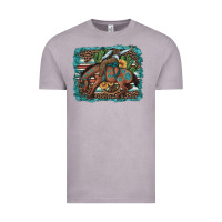 Vintage Zinc bucking bronco cowboy rodeo cactus and sunflowers Vintage Tee - Artiststas
