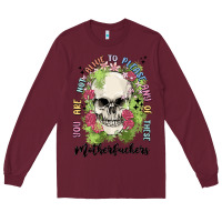 Burgundy not alive to please Long Sleeve Tee - MaliasSmallBusiness