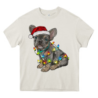 Cream christmas french bulldog Heavy Core Tee - RanaPortraitStore