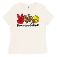 Bone peace love softball Ladies Tee - Zillion Design Studio