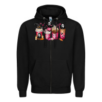 Black Scream Coffee Cups Zipper Hoodie - MaliasSmallBusiness