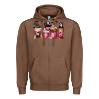 Chestnut Scream Coffee Cups Zipper Hoodie - MaliasSmallBusiness