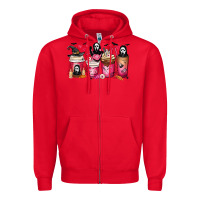 Red Scream Coffee Cups Zipper Hoodie - MaliasSmallBusiness