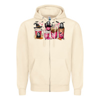 Sandshell Scream Coffee Cups Zipper Hoodie - MaliasSmallBusiness