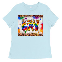 Baby Blue it's okay to say gay tumbler Ladies Tee - JahusDesignShop