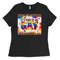 Black it's okay to say gay tumbler Ladies Tee - JahusDesignShop