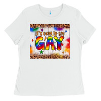 White it's okay to say gay tumbler Ladies Tee - JahusDesignShop