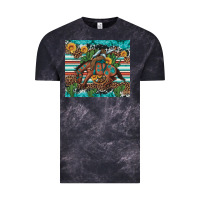 Cloud Black bucking bronco cowboy rodeo cactus and sunflowers Vintage Tee - Artiststas