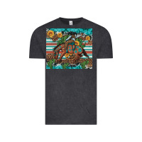Vintage Black bucking bronco cowboy rodeo cactus and sunflowers Vintage Tee - Artiststas
