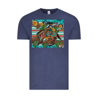 Vintage Denim bucking bronco cowboy rodeo cactus and sunflowers Vintage Tee - Artiststas