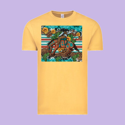Bucking Bronco Cowboy Rodeo Cactus And Sunflowers Vintage Tee Designed By Artiststas