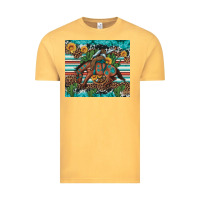 Vintage Mustard bucking bronco cowboy rodeo cactus and sunflowers Vintage Tee - Artiststas