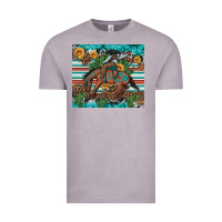 Vintage Zinc bucking bronco cowboy rodeo cactus and sunflowers Vintage Tee - Artiststas