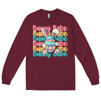 Burgundy bunny babe Long Sleeve Tee - MaliasSmallBusiness