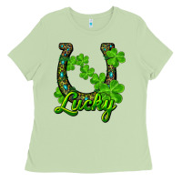 Matcha lucky shamrock horseshoe Ladies Tee - RanaPortraitStore