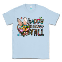 Dusty Blue Happy Easter Y'all Classic Tee - CowhideDigitalArt