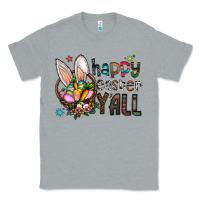 Heather Grey Happy Easter Y'all Classic Tee - CowhideDigitalArt