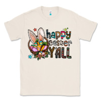 Natural Happy Easter Y'all Classic Tee - CowhideDigitalArt