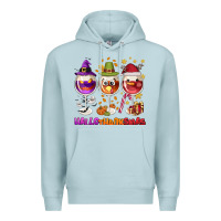 Blue Mist Hallothanksmas wine glasses Premium Hoodie - NancyCooperArtShop