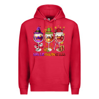 Cardinal Hallothanksmas wine glasses Premium Hoodie - NancyCooperArtShop