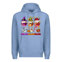 Colony Blue Hallothanksmas wine glasses Premium Hoodie - NancyCooperArtShop