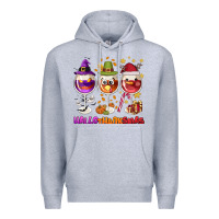 Heather Grey Hallothanksmas wine glasses Premium Hoodie - NancyCooperArtShop