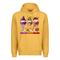 Mustard Hallothanksmas wine glasses Premium Hoodie - NancyCooperArtShop