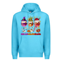Ocean Blue Hallothanksmas wine glasses Premium Hoodie - NancyCooperArtShop