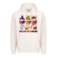 Pale Pink Hallothanksmas wine glasses Premium Hoodie - NancyCooperArtShop