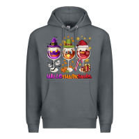 Rock Hallothanksmas wine glasses Premium Hoodie - NancyCooperArtShop