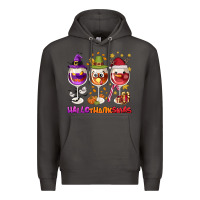 Smoke Hallothanksmas wine glasses Premium Hoodie - NancyCooperArtShop