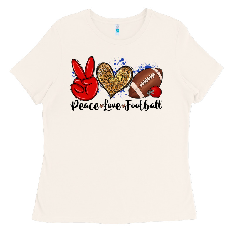 Peace Love Football Ladies Tee by Zillion Design Studio | Teevron