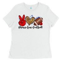 White peace love football Ladies Tee - Zillion Design Studio