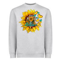 Western Sunflower  Cross Believe Heavyweight Sweatshirt | Teevron