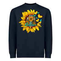 Navy western sunflower  cross believe Heavyweight Sweatshirt - BarkalooDesign