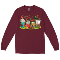 Burgundy camp coffee drink Long Sleeve Tee - MaliasSmallBusiness