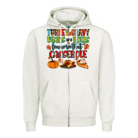 Oatmeal Heather turkey gravy beans and rolls lemme see that casser Zipper Hoodie - MaliasSmallBusiness