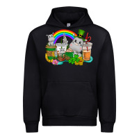 Black St. Patrick's Hippopotamus coffee cups Urban Hoodie - CowGirlArtShop
