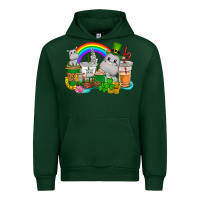 Forest Green St. Patrick's Hippopotamus coffee cups Urban Hoodie - CowGirlArtShop