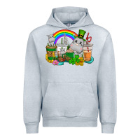 Heather Grey St. Patrick's Hippopotamus coffee cups Urban Hoodie - CowGirlArtShop