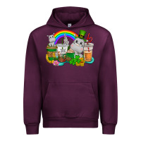 Mauve Wine St. Patrick's Hippopotamus coffee cups Urban Hoodie - CowGirlArtShop