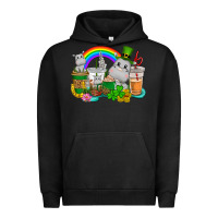 Pigment Black St. Patrick's Hippopotamus coffee cups Urban Hoodie - CowGirlArtShop