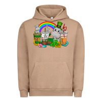 Pigment Burro St. Patrick's Hippopotamus coffee cups Urban Hoodie - CowGirlArtShop