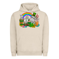 Pigment French Oak St. Patrick's Hippopotamus coffee cups Urban Hoodie - CowGirlArtShop