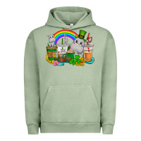 St. Patrick's Hippopotamus Coffee Cups Urban Hoodie | Teevron