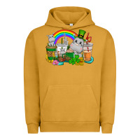 Pigment Peanut Butter St. Patrick's Hippopotamus coffee cups Urban Hoodie - CowGirlArtShop