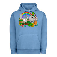 Pigment Pebble Blue St. Patrick's Hippopotamus coffee cups Urban Hoodie - CowGirlArtShop