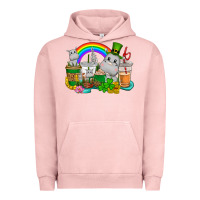 Pigment Salmon St. Patrick's Hippopotamus coffee cups Urban Hoodie - CowGirlArtShop