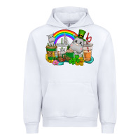 White St. Patrick's Hippopotamus coffee cups Urban Hoodie - CowGirlArtShop