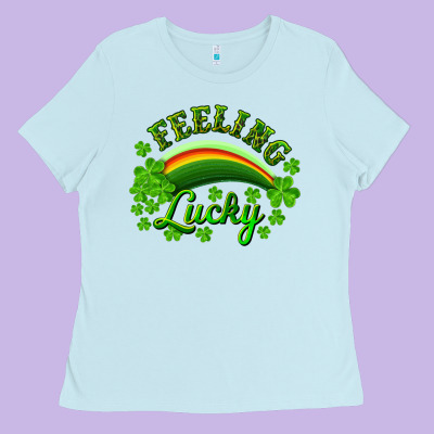 Feeling Lucky With Rainbow Ladies Tee Designed By Ranaportraitstore